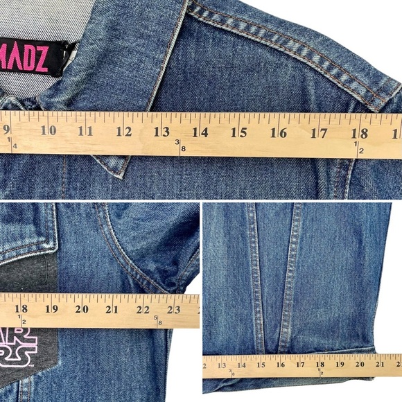 Star Wars Stormtrooper Denim Jacket Upcycled Geek Boxy Plus Size 16 Slowfashion - Picture 14 of 15